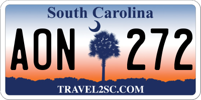 SC license plate AON272