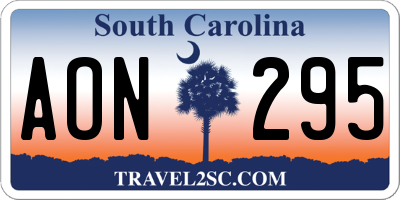 SC license plate AON295