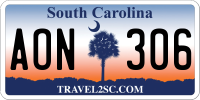 SC license plate AON306