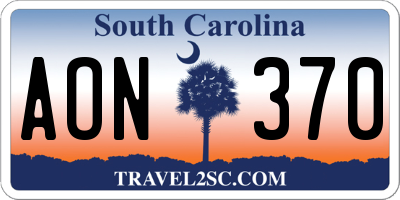 SC license plate AON370