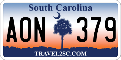 SC license plate AON379