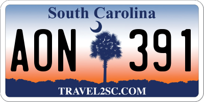 SC license plate AON391