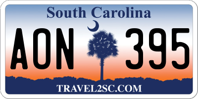 SC license plate AON395
