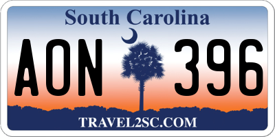 SC license plate AON396