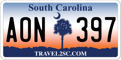 SC license plate AON397