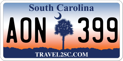 SC license plate AON399