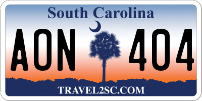 SC license plate AON404