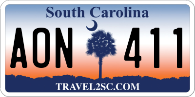 SC license plate AON411