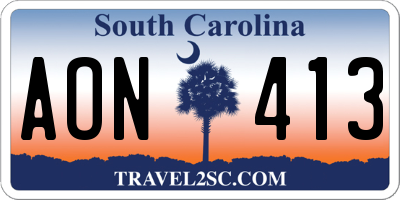 SC license plate AON413