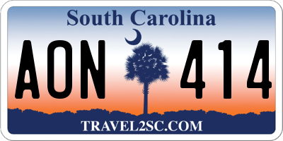 SC license plate AON414