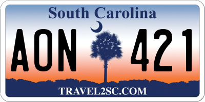SC license plate AON421