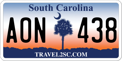 SC license plate AON438