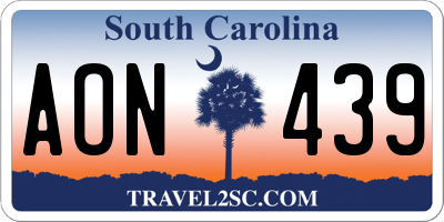 SC license plate AON439
