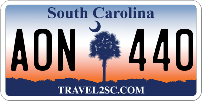 SC license plate AON440