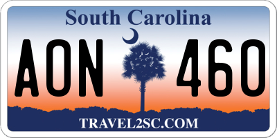 SC license plate AON460