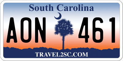 SC license plate AON461