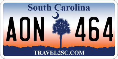 SC license plate AON464