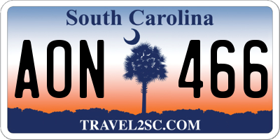 SC license plate AON466