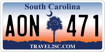 SC license plate AON471