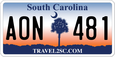SC license plate AON481