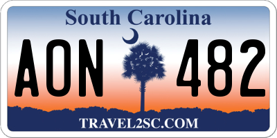 SC license plate AON482