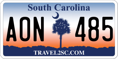 SC license plate AON485