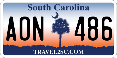 SC license plate AON486