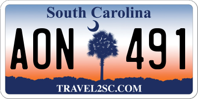 SC license plate AON491