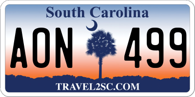 SC license plate AON499