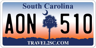 SC license plate AON510
