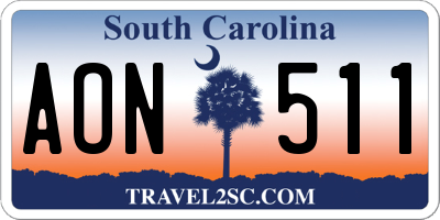 SC license plate AON511