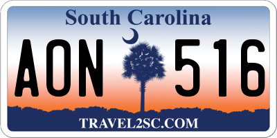 SC license plate AON516