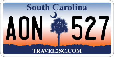 SC license plate AON527