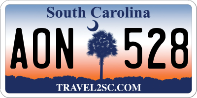 SC license plate AON528