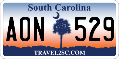 SC license plate AON529