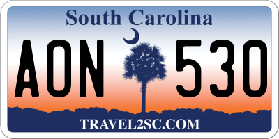 SC license plate AON530