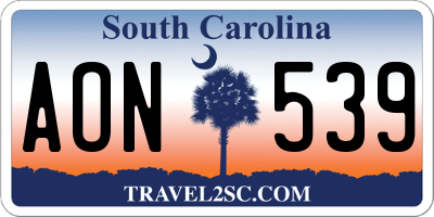 SC license plate AON539