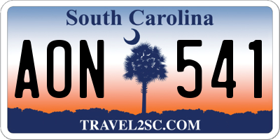 SC license plate AON541