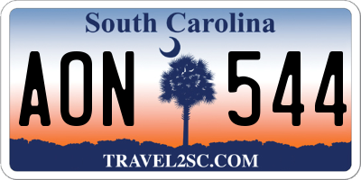 SC license plate AON544