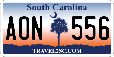SC license plate AON556