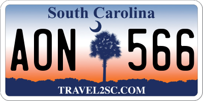 SC license plate AON566