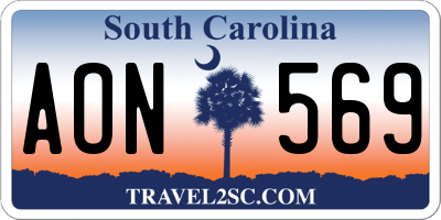 SC license plate AON569
