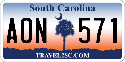 SC license plate AON571
