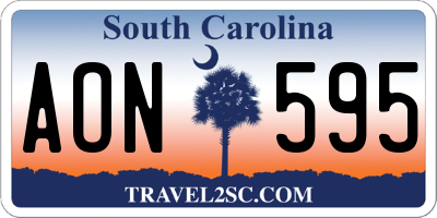 SC license plate AON595