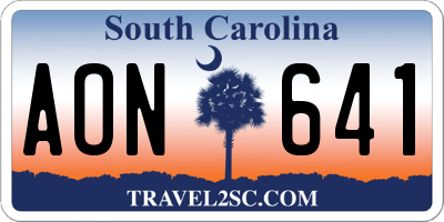 SC license plate AON641