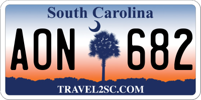 SC license plate AON682