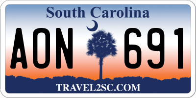 SC license plate AON691