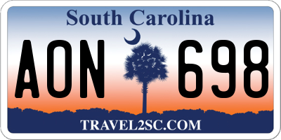 SC license plate AON698