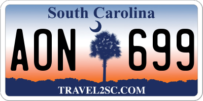 SC license plate AON699