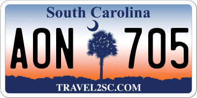 SC license plate AON705